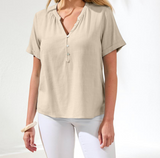 S/S Blouse with Buttoned Placket
