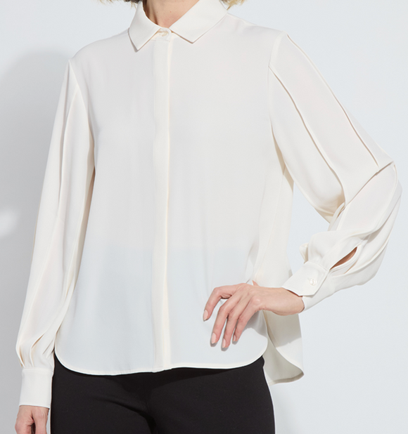 Ivette Pleated Balloon Sleeve Blouse