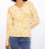 Long Sleeve Reversible Printed V-Neck Sweater