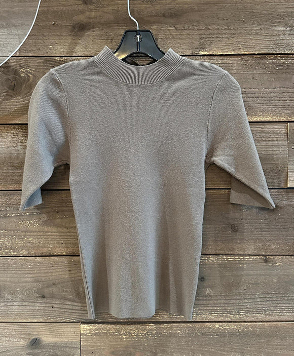 Short Sleeve Scoop Neck Sweater