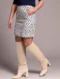 Lined Fitted Skirt with Pockets