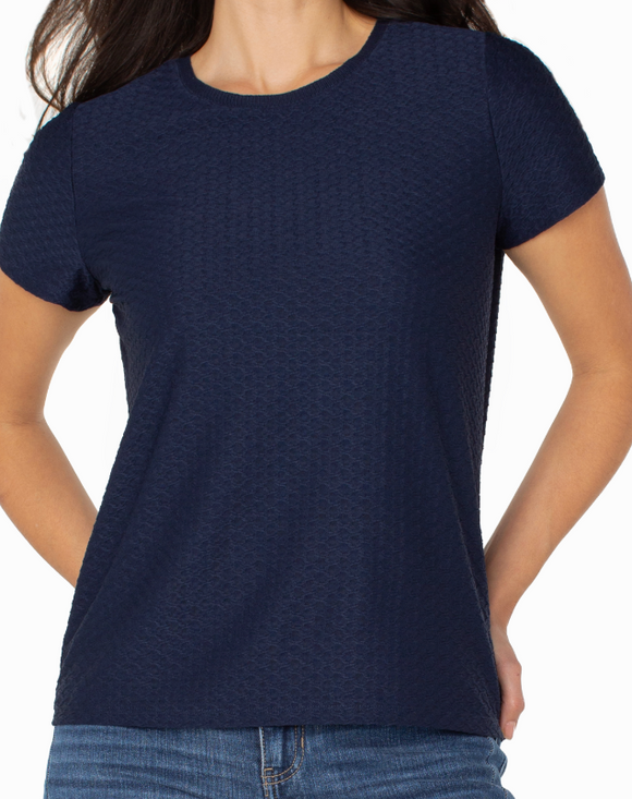 Short Sleeve Crew Neck T-shirt with Rib Trim