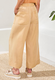 Flowy Pull On Crop Wide Leg Pant