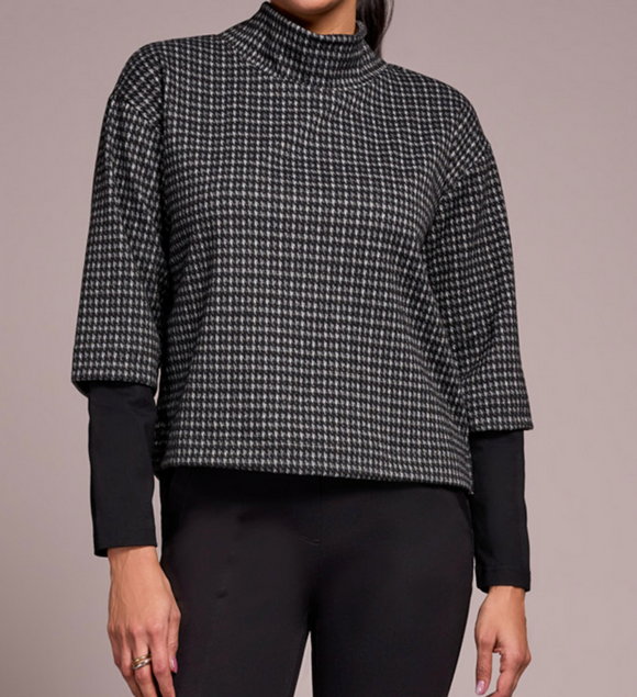 Mock Neck Top with Combo