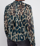 Ruffle Collar Blouse with Tie