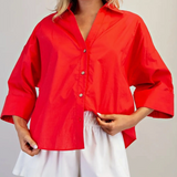 Button Front Oversized Top