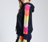 Hoodie with Colorful Side Stripe