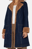Sherpa Trimmed Notch Collar Jacket