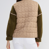 Sleeveless Reversible Zip Front Quilted Sweater Vest