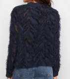 Fringe Chiffon Button-Front Blouse