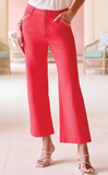 Fly Front Ankle Pant with Embroidery Detail