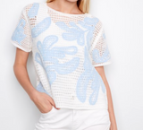 Short Sleeve Crochet Sweater