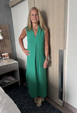 Sleeveless V-Neck Maxi Dress