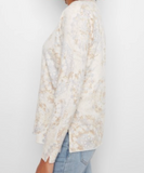 Printed Long Sleeve V-Neck Sweater