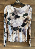 Long Sleeve V-Neck Top with Lettuce Trim Detail