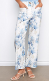 Printed Wide Leg Pant with Patch Pockets