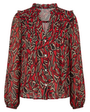 Long Sleeve Woven Blouse with Pinutcks