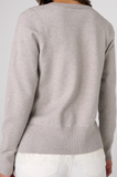 V-Neck Long Sleeve Sweater with Lace