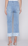 Embroidered Cuff Ankle Jean