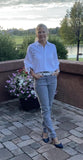 Stretch Denim Slim Leg Pants