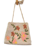 Daisies Zoe Jute Crossbody Purse