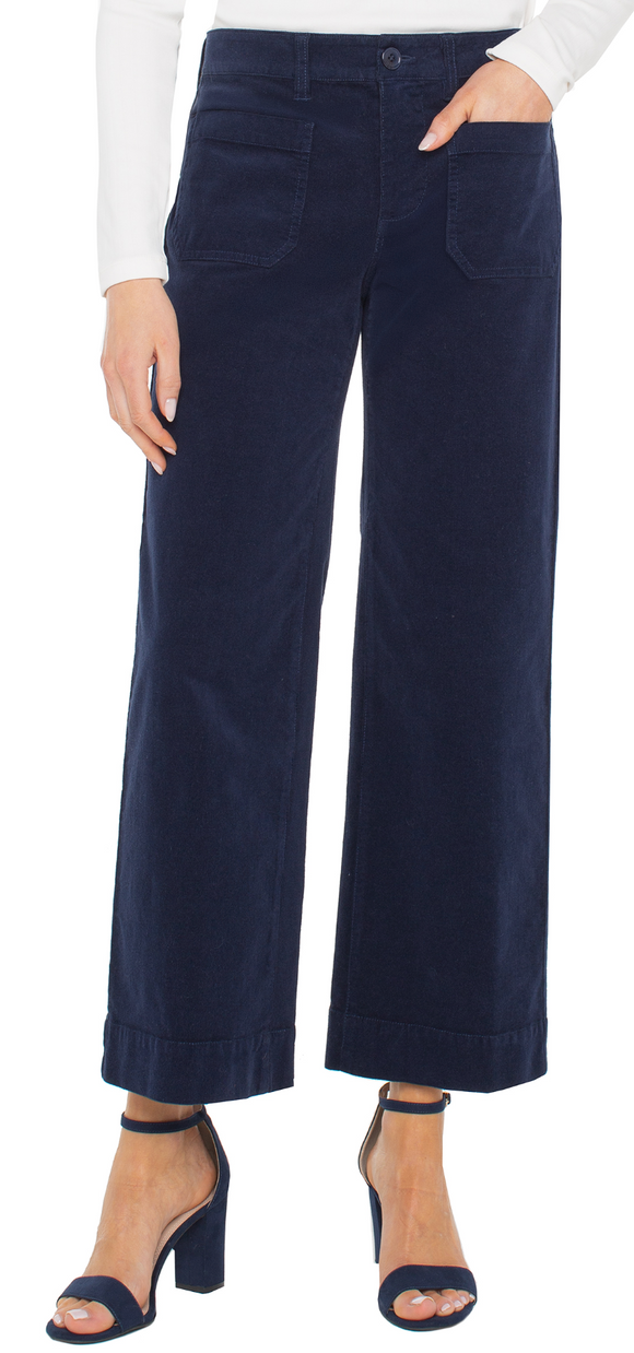 Corduroy Crop Wide Leg with Patch Pockets