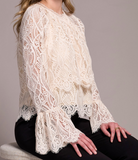 Tiered Lace Blouse with Lined Body
