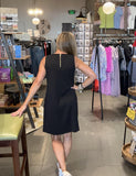 Techno Lux Shift Dress with Back Zipper