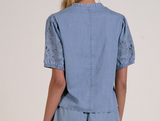 Embroidered Puff Sleeve Top