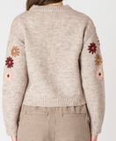 Crew Neck Applique Sweater