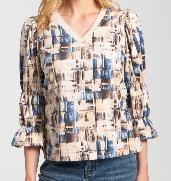 Vegan Suede Top with Renaissance Sleeves