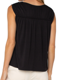 Sleeveless Shirred Detail Knit Top