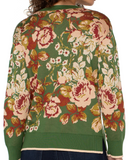 Long Sleeve Crew Neck Floral Sweater