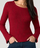 Long Sleeve Scoop Neck Knit Top