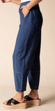 Linen Solid Seamed Crop Pant