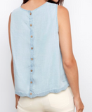 Scallop Hem Sleeveless Top