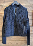 Long Sleeve Zip Front Quilted Sweater Jacket