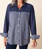 Opposites Attract Button Front Reverse Shirt