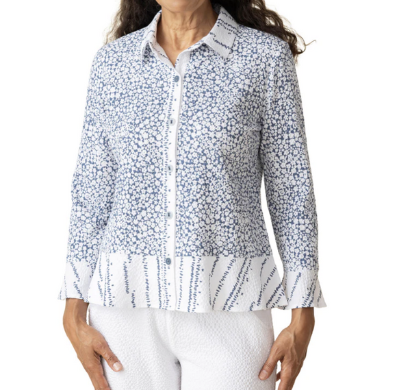 Crinkle Crepe Bud Floral Top
