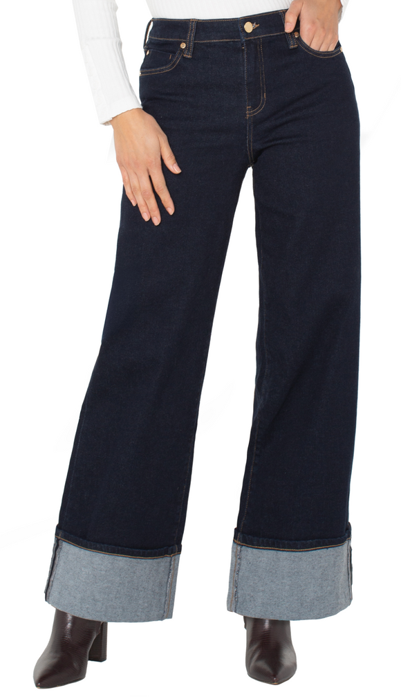 Morgan Cuffed Wide Leg Jean
