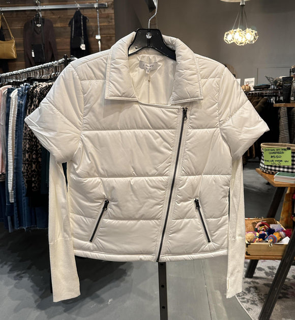 Moto Puffer Vest with Sleeves