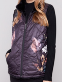 Printed Reversible Quilted Faux Fur Vest