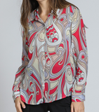 Button Up Blouse with Roll Sleeve