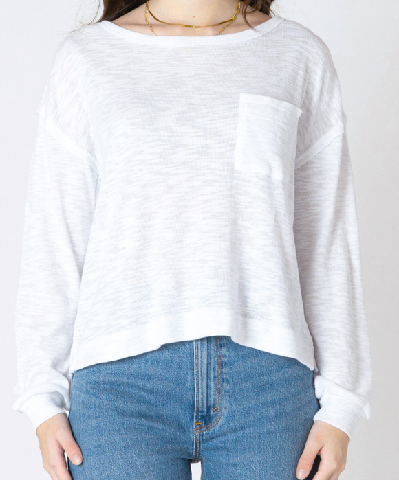 Crew Neck Top with Pocket