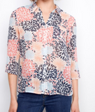 Printed Cotton Gauze Button-Up Shirt