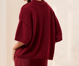 Lofty Elbow Sleeve Crewneck Sweater