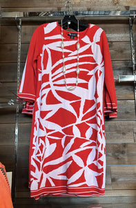 Print 3/4 Sleeve Shift Dress