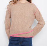 Wide Long Sleeve Drop Shoulder Crew Sweater