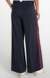 Wide Leg Pleated Trouser with Side Stripe