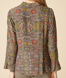 Rayon Crepe Garden Flounce Top